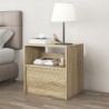 Comodino moderno in legno camera da letto con cassetto scorrevole Odi Sconti