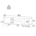 Moderner Wohnzimmer-TV-Schrank 160 cm Tür Regale weiß schwarz Kostan 