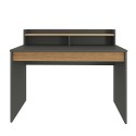 Scrivania design moderno 120cm nera legno libreria anta ribalta Heaton Offerta