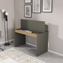 Scrivania design moderno 120cm nera legno libreria anta ribalta Heaton Scelta