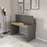 Scrivania design moderno 120cm nera legno libreria anta ribalta Heaton Scelta