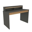 Scrivania design moderno 120cm nera legno libreria anta ribalta Heaton Vendita