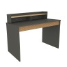 Scrivania design moderno 120cm nera legno libreria anta ribalta Heaton Vendita