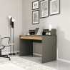 Scrivania design moderno 120cm nera legno libreria anta ribalta Heaton Modello