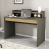 Scrivania design moderno 120cm nera legno libreria anta ribalta Heaton Stock
