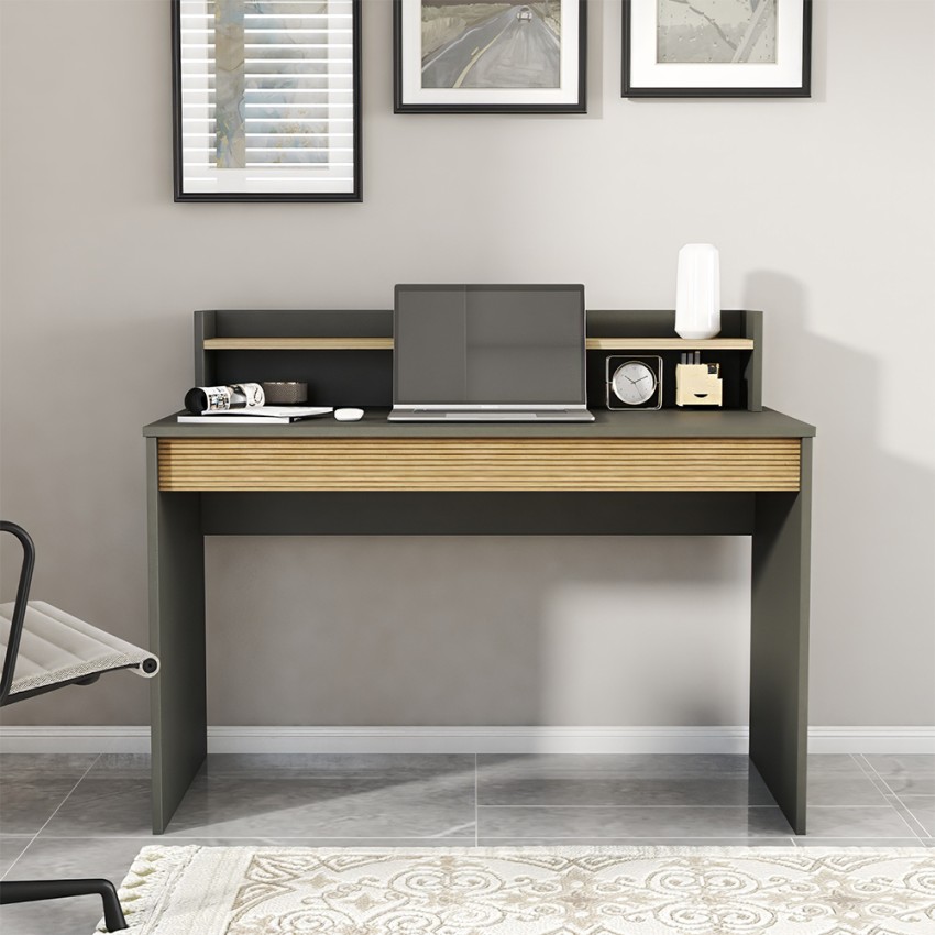 Scrivania design moderno 120cm nera legno libreria anta ribalta Heaton Promozione Scrivania design moderno 120cm nera legno libreria anta ribalta Heaton Promozione