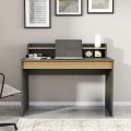 Scrivania design moderno 120cm nera legno libreria anta ribalta Heaton Promozione