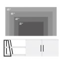 Meuble de salon TV 150 cm moderne blanc laqué noir 2 portes Hyères Choix