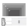 Meuble de salon TV 150 cm moderne blanc laqué noir 2 portes Hyères Choix