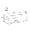Meuble de salon TV 150 cm moderne blanc laqué noir 2 portes Hyères Modèle