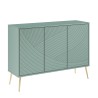 Credenza madia verde 120 cm soggiorno cucina 3 ante piedini dorati Luke Vendita