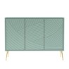 Credenza madia verde 120 cm soggiorno cucina 3 ante piedini dorati Luke Offerta