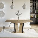 Ausziehbarer Holzküchentisch 120-160x80cm Eiche schwarz Doha 2 Verkauf