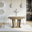 Ausziehbarer Holzküchentisch 120-160x80cm Eiche schwarz Doha 2 Sales