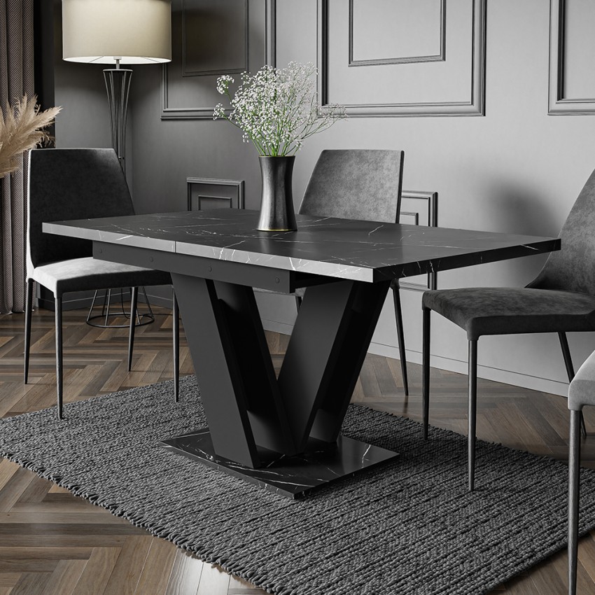 Tavolo cucina 80x120-160cm allungabile moderno nero effetto marmo Masiv Royal Promozione Tavolo cucina 80x120-160cm allungabile moderno nero effetto marmo Masiv Royal Promozione