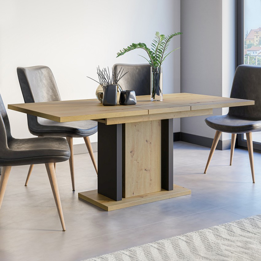 Ausziehtisch Eichenholz 8-Sitzer Esszimmer 140-180x90cm Wood Aktion Ausziehtisch Eichenholz 8-Sitzer Esszimmer 140-180x90cm Wood Aktion