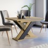 Moderner ausziehbarer Esstisch 120-160x90cm Holz Eiche schwarz Xao Sales