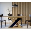 Moderner ausziehbarer Esstisch 120-160x90cm Holz Eiche schwarz Xao Rabatte