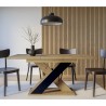 Moderner ausziehbarer Esstisch 120-160x90cm Holz Eiche schwarz Xao Rabatte