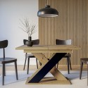 Moderner ausziehbarer Esstisch 120-160x90cm Holz Eiche schwarz Xao Katalog