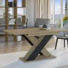 Moderner ausziehbarer Esstisch 120-160x90cm Holz Eiche schwarz Xao Lagerbestand