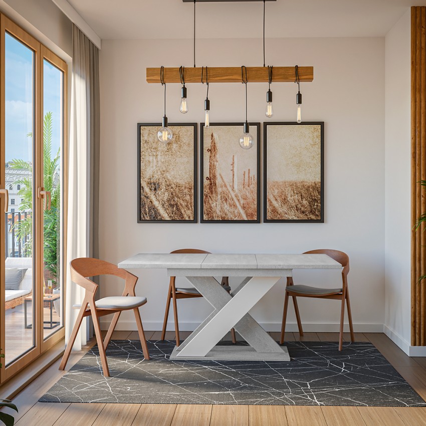 Ausziehtisch weiß 120-160x90cm modernes Küchendesign Xao K350 Aktion Ausziehtisch weiß 120-160x90cm modernes Küchendesign Xao K350 Aktion