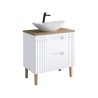 Mobile bagno a terra bianco legno lavabo da appoggio effetto marmo Fiji Vendita