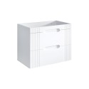Mobile bagno a terra bianco legno lavabo da appoggio effetto marmo Fiji Offerta