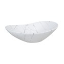 Meuble de salle de bain bois blanc lavabo sur pied effet marbre Fiji Réductions