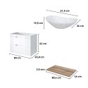 Mobile bagno a terra bianco legno lavabo da appoggio effetto marmo Fiji Modello