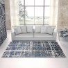 Kurzfloriger Wohnzimmerteppich Blau Grau modernes Design Double BLU001 Aktion
