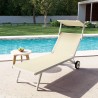 Sonnenliege Strandliege aus Aluminium mit Rollen für Garten Swimmingpool Alabama Auswahl