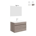 Mobile bagno sospeso lavandino 80cm con specchio lampada LED Bogota 80 Promozione