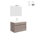 Mobile bagno sospeso lavandino 80cm con specchio lampada LED Bogota 80 Promozione