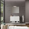 Meuble salle de bain suspendu design lavabo 80cm miroir LED Oslo 80 Réductions