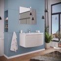 Meuble salle de bain 80 cm blanc brillant lavabo 2 portes Giulia 80 Promotion
