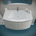 Meuble salle de bain 80 cm blanc brillant lavabo 2 portes Giulia 80 Offre