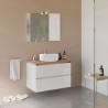 Meuble salle de bain suspendu blanc bois 80 cm avec lavabo City 80 Vente