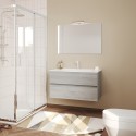 Meuble salle de bain 90 cm lavabo suspendu tiroirs miroir LED Easy 90 Vente