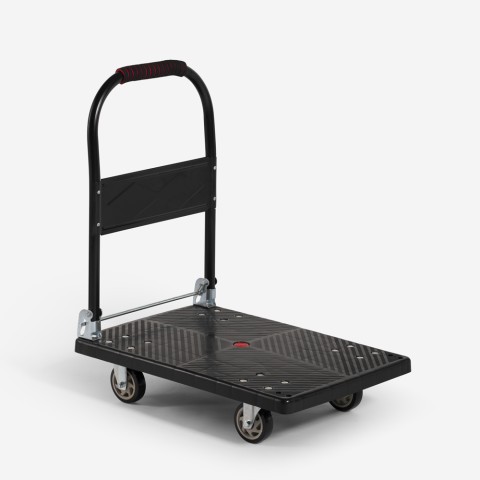 Chariot plateforme pliable transport de colis 200kg 4 roues Kerry Promotion