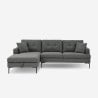 3-Sitzer-Ecksofa mit Stauraum-Halbinsel in grauem Stoff Tangeri Angebot