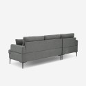 Canapé d'angle 3 places avec méridienne coffre en tissu gris Tangeri Caractéristiques