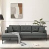 Canapé d'angle 3 places avec méridienne coffre en tissu gris Tangeri Prix