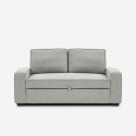 Canapé 2 places clic-clac peu encombrant en tissu gris Rabat Offre