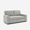 Canapé 2 places clic-clac peu encombrant en tissu gris Rabat Remises