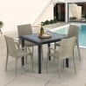 Tavolino Quadrato Nero 90x90 cm con 4 Sedie Colorate Bistrot Arm Passion Sconti