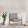 Poltrona sedia in legno design vintage retro scandinavo con braccioli Hage Scelta