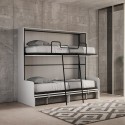 Letto a castello a scomparsa divano bianco salvaspazio Kando Sofà 2MBF Saldi