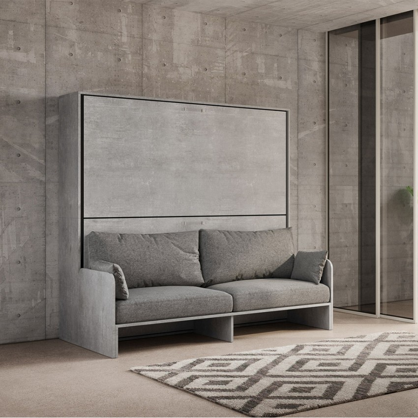 Graues Schlafsofa Hochbett klappbar mit Matratzen Kando Sofà 2MCM Aktion Graues Schlafsofa Hochbett klappbar mit Matratzen Kando Sofà 2MCM Aktion
