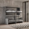 Graues Schlafsofa Hochbett klappbar mit Matratzen Kando Sofà 2MCM Rabatte